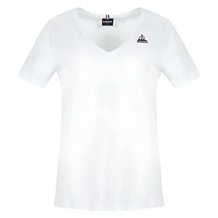 Le Coq Sportif Damska koszulka ESS Tee SS Col V No 1W, New Optical White, XL - Koszulki i topy damskie - miniaturka - grafika 1