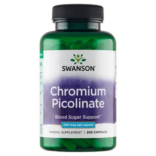 SWANSON Pikolinian Chromu 200mcg - (200 kap) - Witaminy i minerały - miniaturka - grafika 1