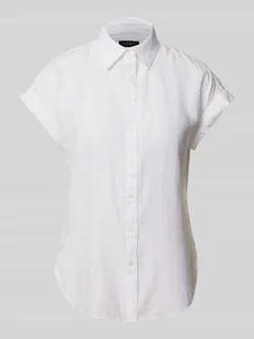 Bluzka lniana o kroju regular fit z krótkimi rękawami model ‘BROONO’ - Koszule damskie - miniaturka - grafika 1