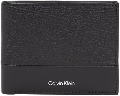 Calvin Klein Męski portfel SUBTLE MIX BIFOLD 5CC W/COIN Bi-Fold Wallet, czarny ziarnisty/gładki, rozmiar 0ne, Czarne ziarno/gładkie, 0ne Size