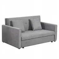 Sofy i kanapy - Sofa Rozkładana Kanapa 2-osobowa do Spania z Pojemnikiem i Poduszkami Szara - miniaturka - grafika 1