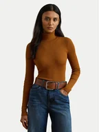 Swetry damskie - LAUREN RALPH LAUREN Golf 200643398074 Brązowy Slim Fit - miniaturka - grafika 1