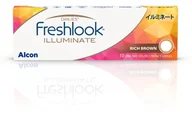 Soczewki kontaktowe - Jednodniowe kolorowe soczewki kontaktowe DAILIES FreshLook Illuminate 10 sztuk Moc: 0,00, Kolor: Rich Brown - miniaturka - grafika 1