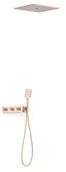 Zestawy prysznicowe - Zestaw podtynkowy TRES B-system 24-K Matowe Różowe złoto 30725306OPM - miniaturka - grafika 1