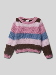 Sweter z dzianiny z prążkowanymi wykończeniami model ‘FORONJA’ - Swetry dla dziewczynek - miniaturka - grafika 1