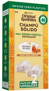 Szampon w kostce regenerujący Garnier Original Remedies Shampoo Solido Cabello Danado Quebradizo 2 x 60 g (8445098100256) - Szampony do włosów - miniaturka - grafika 1
