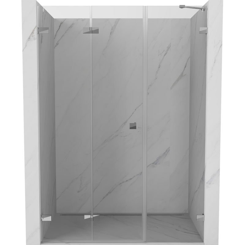 Mexen Lunar-F drzwi prysznicowe składane lewe 125 cm, transparent, chrom - 836S-125-050-01-00-L