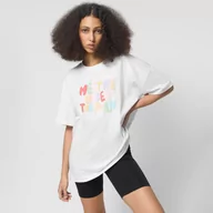 Koszulki sportowe damskie - Damski t-shirt oversize z nadrukiem Outhorn OTHWSS24TTSHF1512 - biały - miniaturka - grafika 1