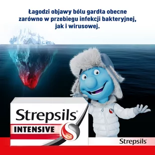 RECKITT BENCKISER HEALTHCARE (POLAND) SP. RECKITT BENCKISER HEALTHCARE POLAND) SP Strepsils Intensive na silny ból gardła 24 tabletki - Przeziębienie i grypa - miniaturka - grafika 3