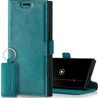 Etui i futerały do telefonów - SURAZO Etui na telefon komórkowy Samsung Galaxy S24 Ultra Slim z klapką ze skóry naturalnej [przegródka na karty, ochrona RFID], etui z klapką, skórzane etui (turkusowe) - miniaturka - grafika 1