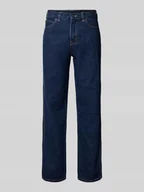 Spodnie męskie - Jeansy o kroju straight fit z 5 kieszeniami - miniaturka - grafika 1