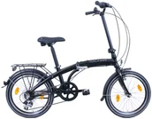 Rowerki biegowe - Rower składak miejski Kronan 20" 6 biegowy czarny - miniaturka - grafika 1