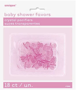 Plastikowy smoczek różowy - 18 szt - Baby shower i roczek - miniaturka - grafika 1