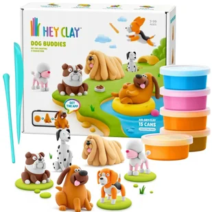 Hey Clay Psi przyjaciele, PSY Masa plastyczna do zabawy + akcesoria, ciastolina, 15 kolorów - Masy plastyczne - miniaturka - grafika 1
