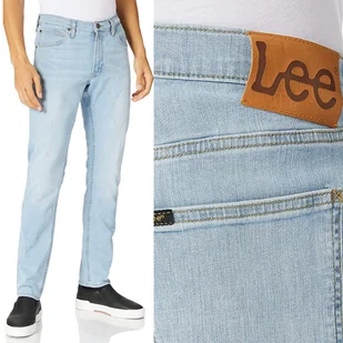 Lee LUKE SLIM BLEACHED NIEBIESKIE RURKI W29 L32 - Spodnie męskie - miniaturka - grafika 1