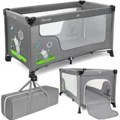 Łóżeczka i kojce - Łóżeczko dziecięce turystyczne Szare Hipopotam - miniaturka - grafika 1