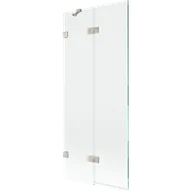 Parawany nawannowe - Mexen Lunar parawan nawannowy 2-skrzydłowy lewy 80 x 150 cm, transparent, nikiel szczotkowany - 897-080-100-97-00-L - miniaturka - grafika 1