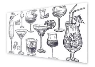 Panel kuchenny HOMEPRINT Biało-czarne drinki 120x60 cm - Dekoracje domu Panel kuchenny HOMEPRINT Biało-czarne drinki 120x60 cm - Dekoracje domu - miniaturka - grafika 1