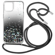 Etui i futerały do telefonów - Etui na iPhone 12 Pro Max Sequined Back With Removable Strap - czarny gradient - miniaturka - grafika 1