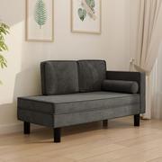 Sofy i kanapy - Lumarko 2-osobowa sofa, ciemnoszara, tapicerowana aksamitem - miniaturka - grafika 1