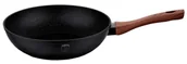Woki - Granitowy wok z brązową rączką 28cm K3-G12 - miniaturka - grafika 1