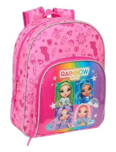 RAINBOW HIGH SHINE plecak dziecięcy, idealny dla dzieci w różnym wieku, wygodny i wszechstronny, jakość i wytrzymałość, 28 x 10 x 34 cm, Biały, M, Casual