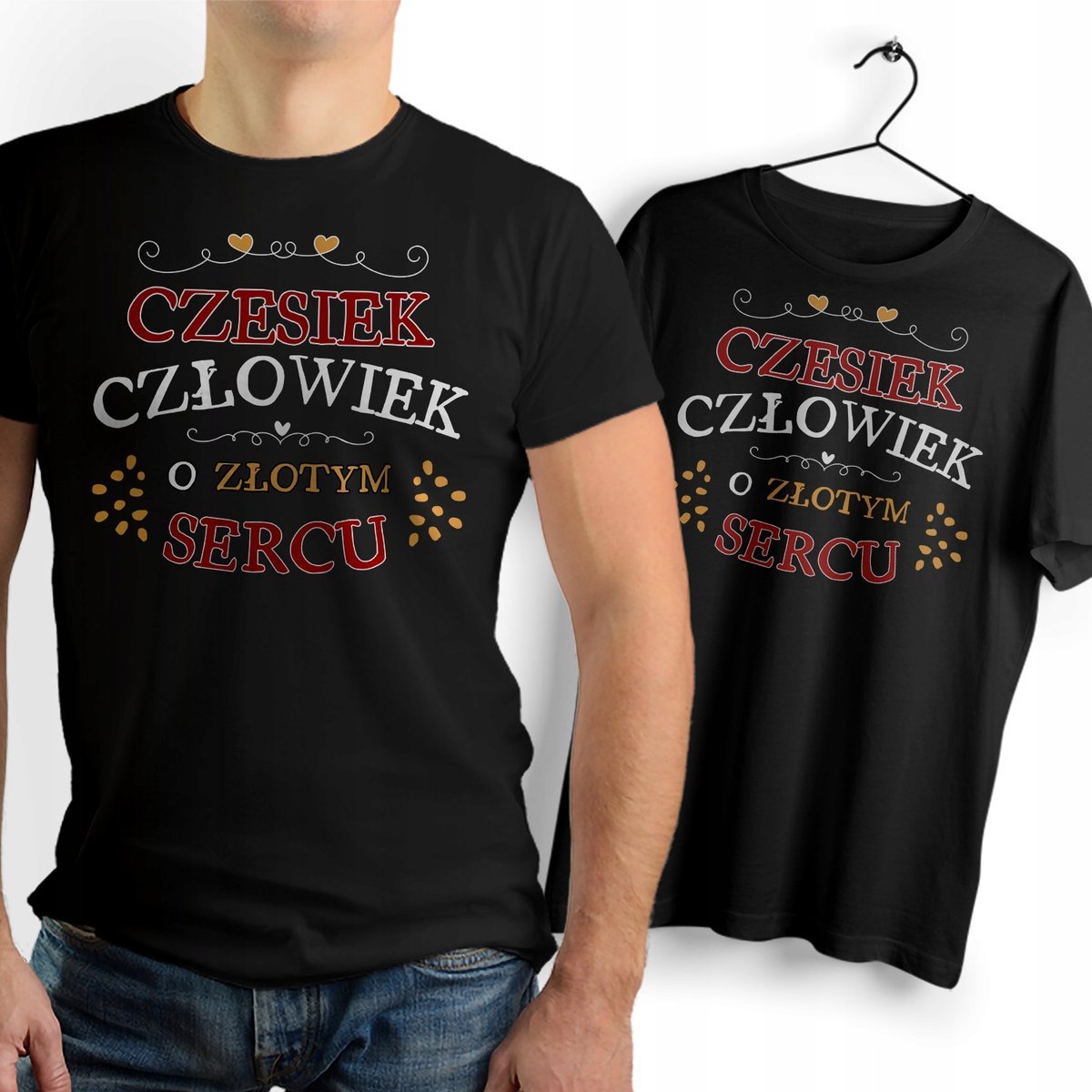 Koszulka Męska Czarna Dla Cześka Czesława T-Shirt Podkoszulek na Prezent