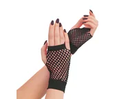 Dodatki do strojów karnawałowych - Rękawiczki z czarnej siatki - 11 cm - miniaturka - grafika 1