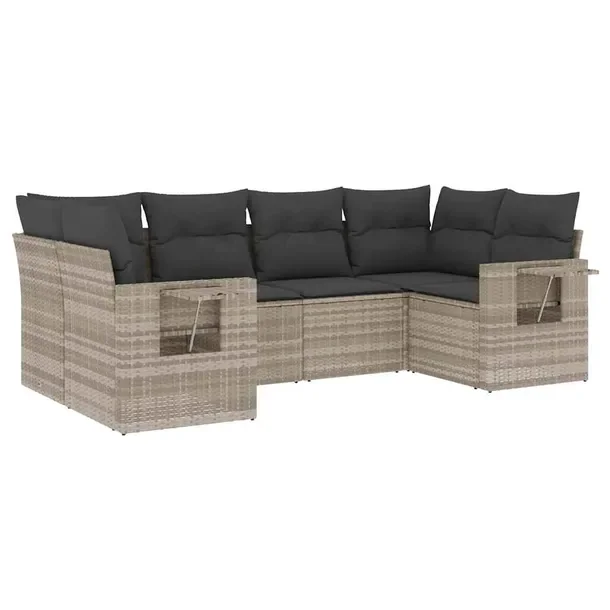 Modułowy zestaw mebli ogrodowych jasnoszary z poduszkami 62 x 62 x 69 cm