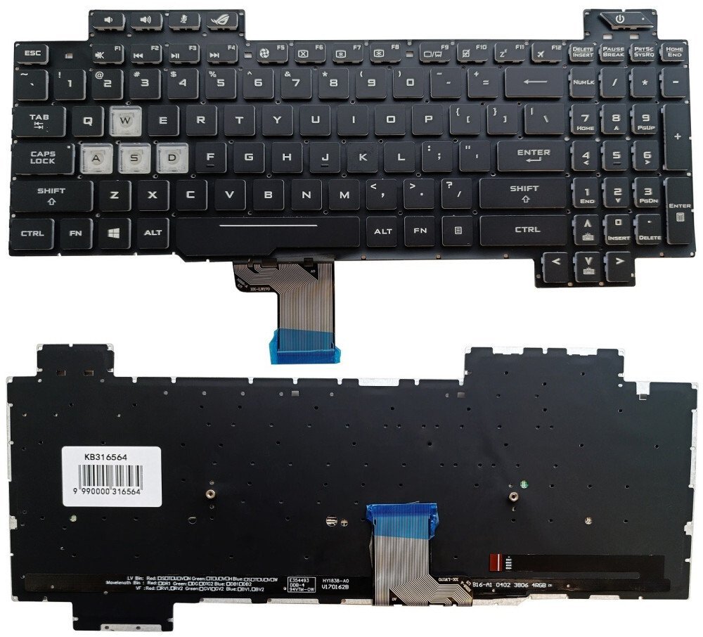 Klawiatura Asus Klaviatūra ASUS Rog Strix Scar GL504 z podświetleniem RGB US