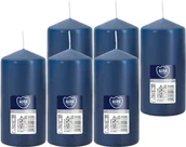 Świece - Świeca walec BISPOL Aura 38H 12CM SW60/120 GRANATOWA 6szt. - miniaturka - grafika 1