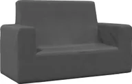 Zestawy mebli dla dzieci - vidaXL vidaXL 2-os. sofa dla dzieci, antracytowa, miękki plusz - miniaturka - grafika 1