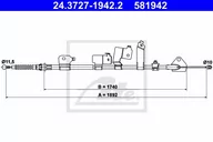 Linki hamulca postojowego - ATE LINKA HAMULCA 24.3727-1942.2 TOYOTA AURIS TOURING SPORTS 1.4D-4D 13 - miniaturka - grafika 1