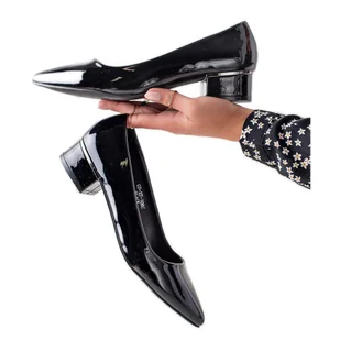 Goodin Klasyczne czółenka na niskim obcasie czarne - Czółenka - miniaturka - grafika 1