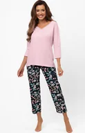 Piżamy damskie - Bawełniana piżama damska z rękawem 3/4 i spodniami 7/8 Marisal, Kolor różowo-granatowy, Rozmiar S, Italian Fashion - Intymna - miniaturka - grafika 1