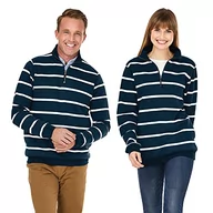 Bluzy męskie - Charles River Apparel Bluza męska Crosswind Quarter Zip (regularne i duże rozmiary), granatowy/biały pasek, L - miniaturka - grafika 1