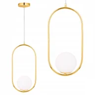 Lampy sufitowe - Lampa Wisząca Sufitowa Złota Biała Kula Loft - miniaturka - grafika 1