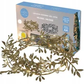 Oświetlenie świąteczne - Girlanda Ozdobna Led Listki Stroik Lampki - miniaturka - grafika 1