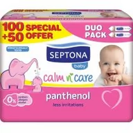 Chusteczki nawilżane - Septona Septona Baby chusteczki nawilżane dla dzieci i niemowląt z panthenolem 2 x 75 sztuk [DWUPAK] 1143042 - miniaturka - grafika 1