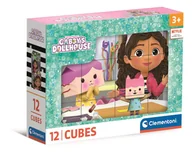 Układanki dla dzieci - Clementoni, Klocki Sześcienne, Gabby’s Dollhouse, 12 el. - miniaturka - grafika 1