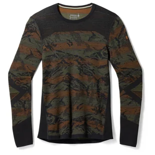 Męska koszulka Smartwool M Intraknit Thermal Mrn Bl Pattern Crew Rozmiar: XL / Kolor: szary/zielony - Koszulki sportowe męskie - miniaturka - grafika 1