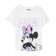Bluzki damskie - Bluzka Dziewczęca Koszulka T-shirt Biała Minnie Mouse i Mickey 92cm - miniaturka - grafika 1