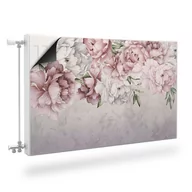 Dekoracje domu - MASKOWNICA Magnetyczna Na GRZEJNIK PEONIE Piwonie Beton Retro 90cm x 60cm - miniaturka - grafika 1