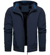 Kurtki męskie - Kurtka męska wiatrówka z stójką granatowa Recea - miniaturka - grafika 1