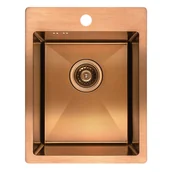 Zlewozmywaki - Laveo Marmara zlewozmywak stalowy 48x37.5 cm wpuszczany miedź SAM810A - miniaturka - grafika 1