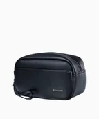 Walizki - Czarna kosmetyczka ze skóry ekologicznej - miniaturka - grafika 1