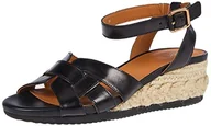 Espadryle damskie - Geox Damskie sandały D Ischia Corda espadryle Wedge Sandal, czarne, 37 EU, czarny, 37 eu - miniaturka - grafika 1