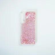 Etui i futerały do telefonów - Babaco Etui na telefon Huawei P30 płynny efekt brokatu, różowe - miniaturka - grafika 1