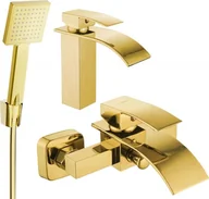 Zestawy baterii łazienkowych - Mexen Aries R45 zestaw wannowy, złoty - 744803R45-50 - miniaturka - grafika 1