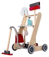 Zabawki AGD - Bayer Chic 2000 277 01 wózek do sprzątania dla dzieci, wózek z drewna, wózek na miotły z odkurzaczem i akcesoriami, kolorowy - miniaturka - grafika 1